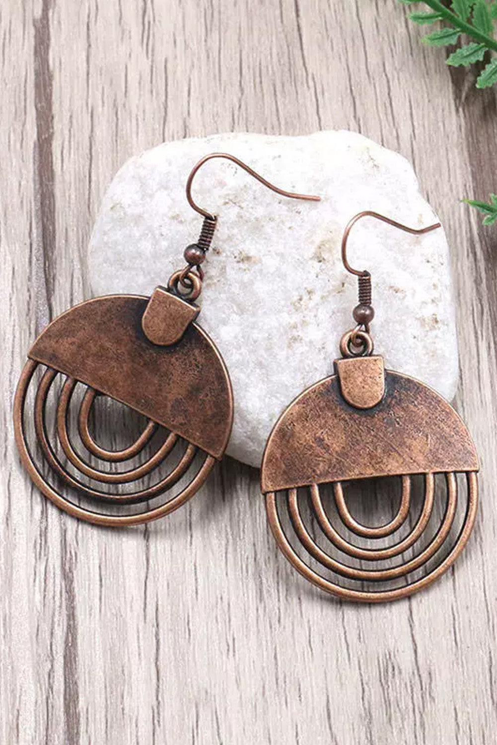 Brown Vintage Hook Earrings