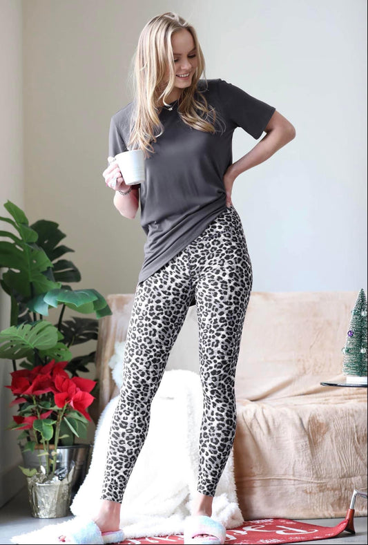 Grey Leopard Leggings