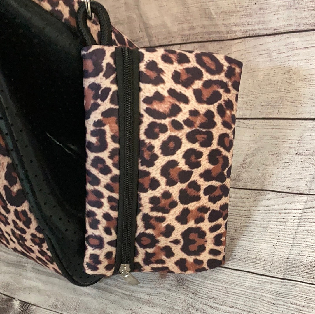 Brown Leopard Neoprene Bag Set