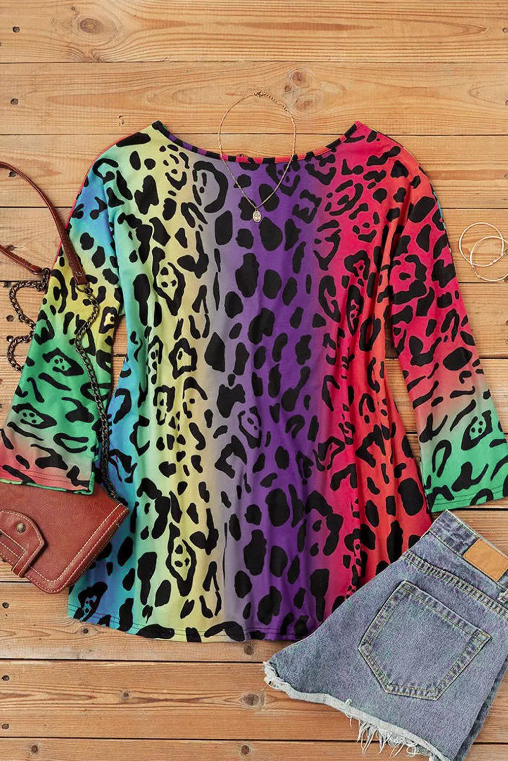 Colorful Leopard Blouse